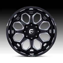 Fuel Scepter FC862BE Gloss Black Milled Custom Truck Wheels 3